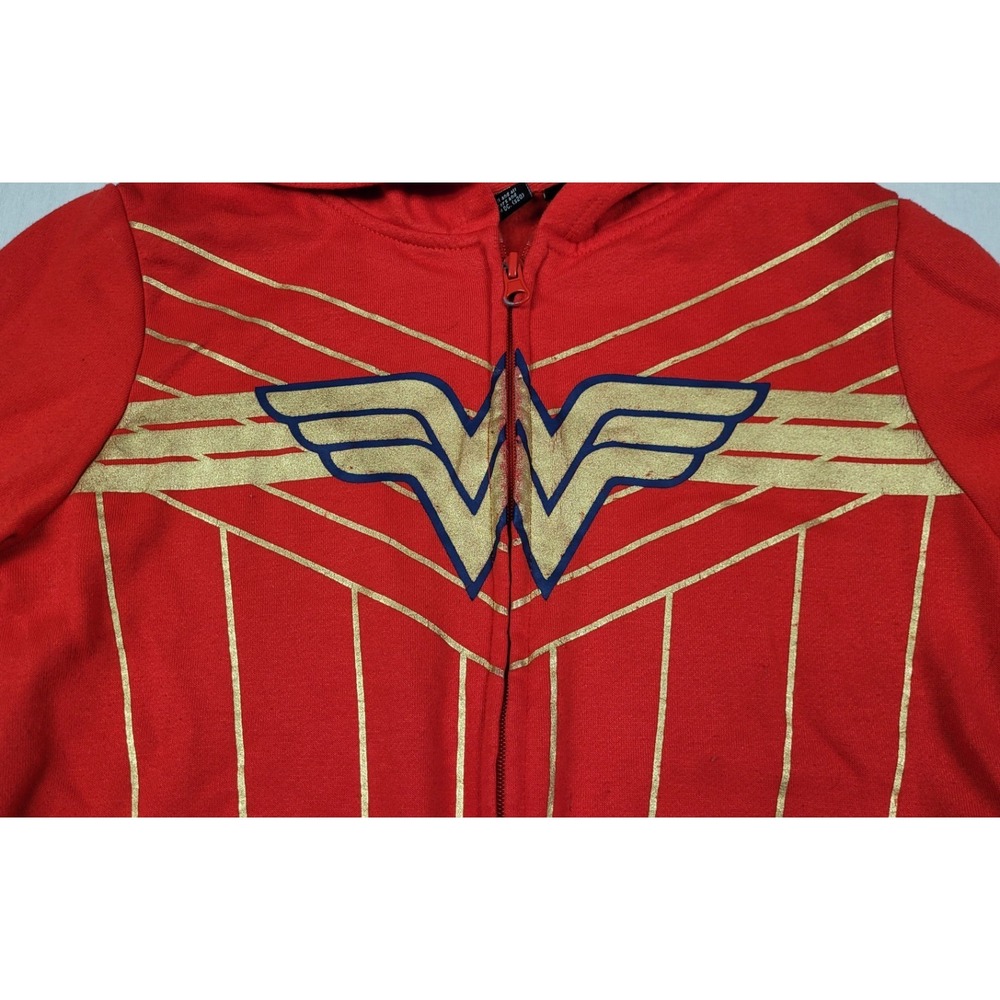 Mad Engine Wonder Woman Red Full Zip Hoodie Girl's Size XL 14/16 (Missing Cape) - Picture 3 of 12